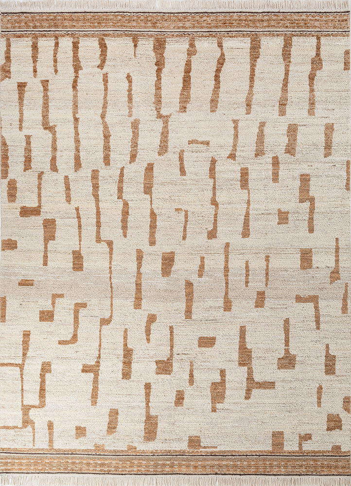 manifest ivory afghan wool hand knotted Rug - HeadShot