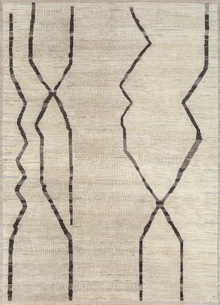 manifest ivory afghan wool hand knotted Rug - HeadShot