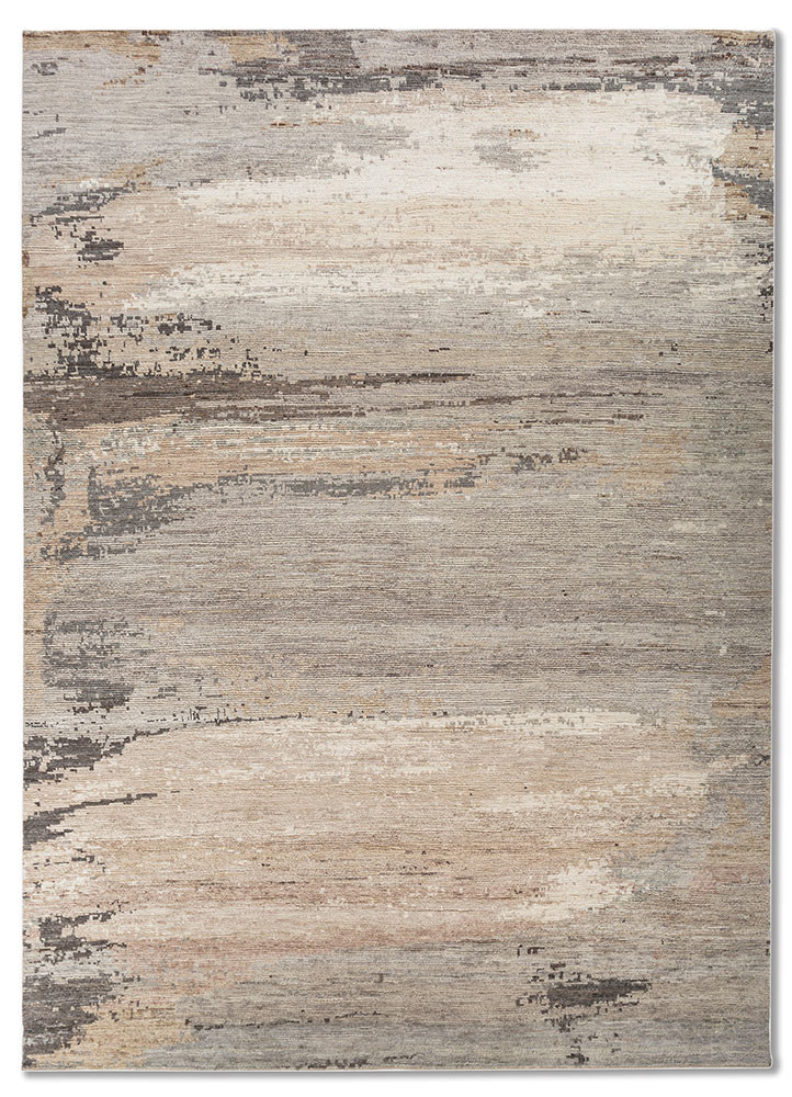 entropy ivory wool hand knotted Rug