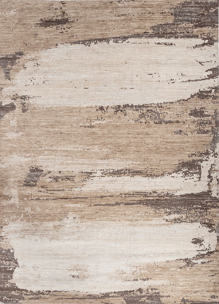 entropy beige and brown wool hand knotted Rug - HeadShot entropy beige and brown wool hand knotted Rug - HeadShot