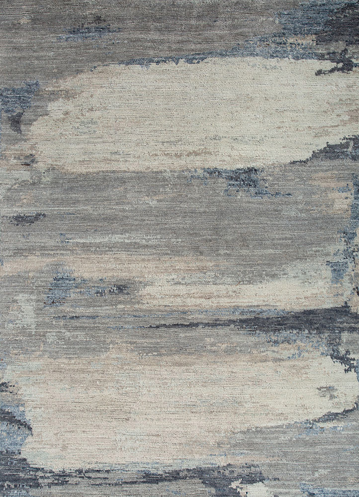  blue wool hand knotted Rug