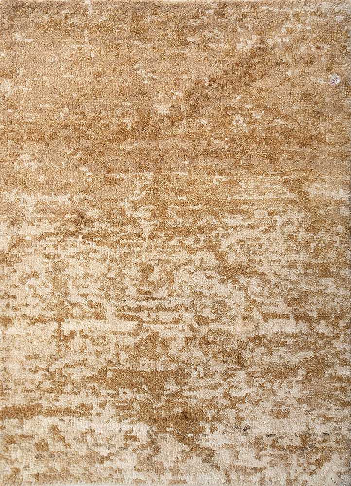 beige and brown beige and brown silk hand knotted Rug