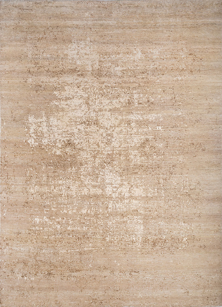 beige and brown beige and brown silk hand knotted Rug