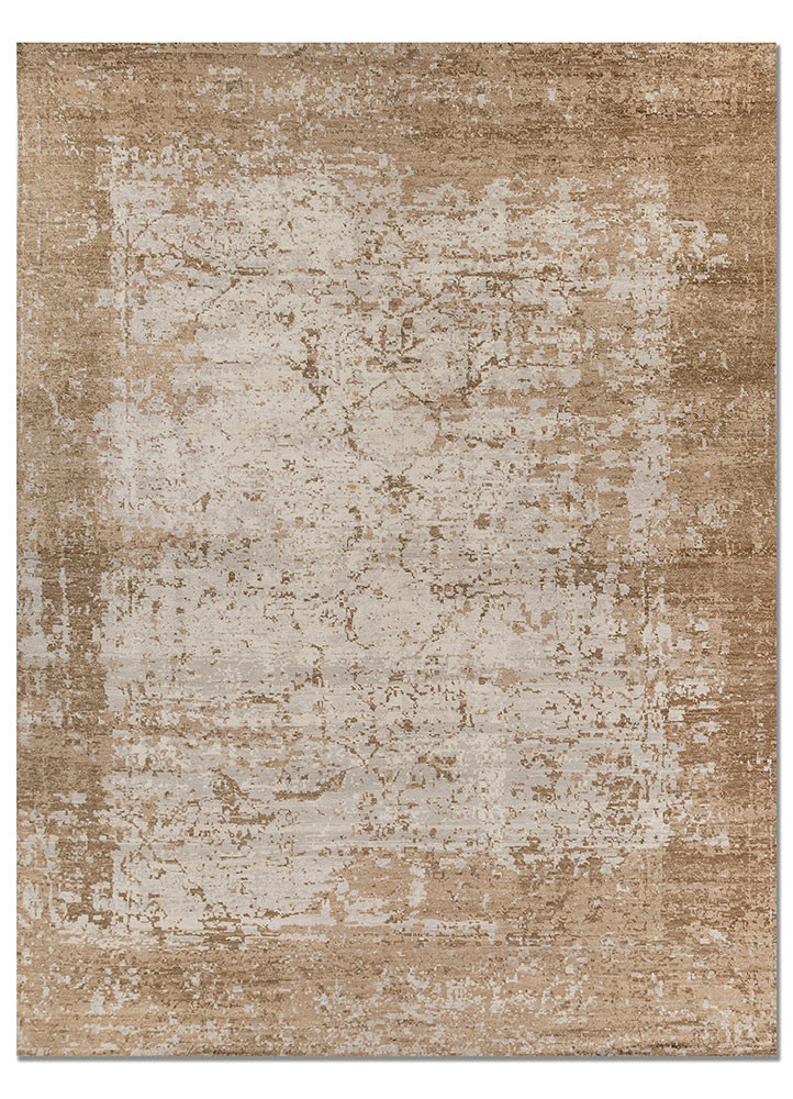 far east beige and brown silk hand knotted Rug - HeadShot far east beige and brown silk hand knotted Rug - HeadShot