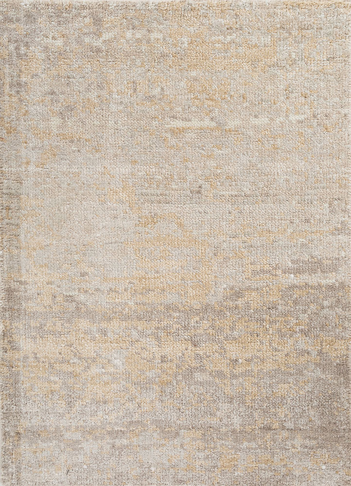 beige and brown beige and brown silk hand knotted Rug