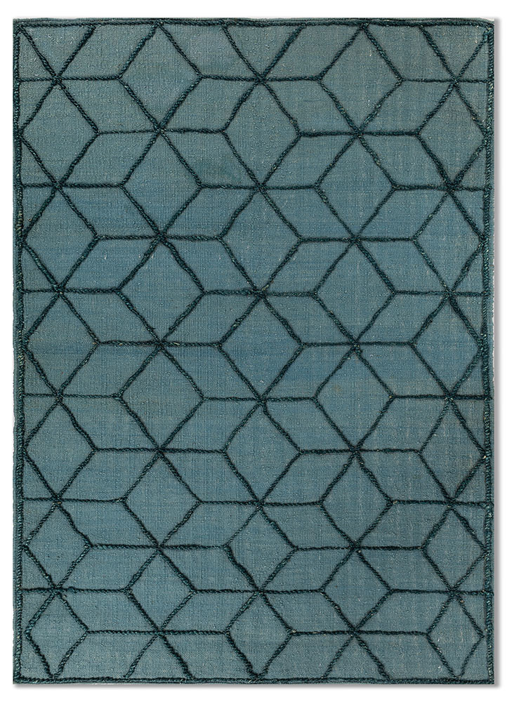 indusbar blue wool flat weaves Rug - HeadShot indusbar blue wool flat weaves Rug - HeadShot