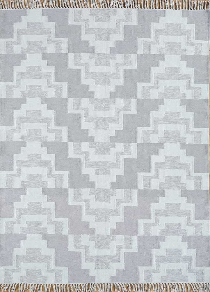 indusbar ivory polyester flat weaves Rug - HeadShot