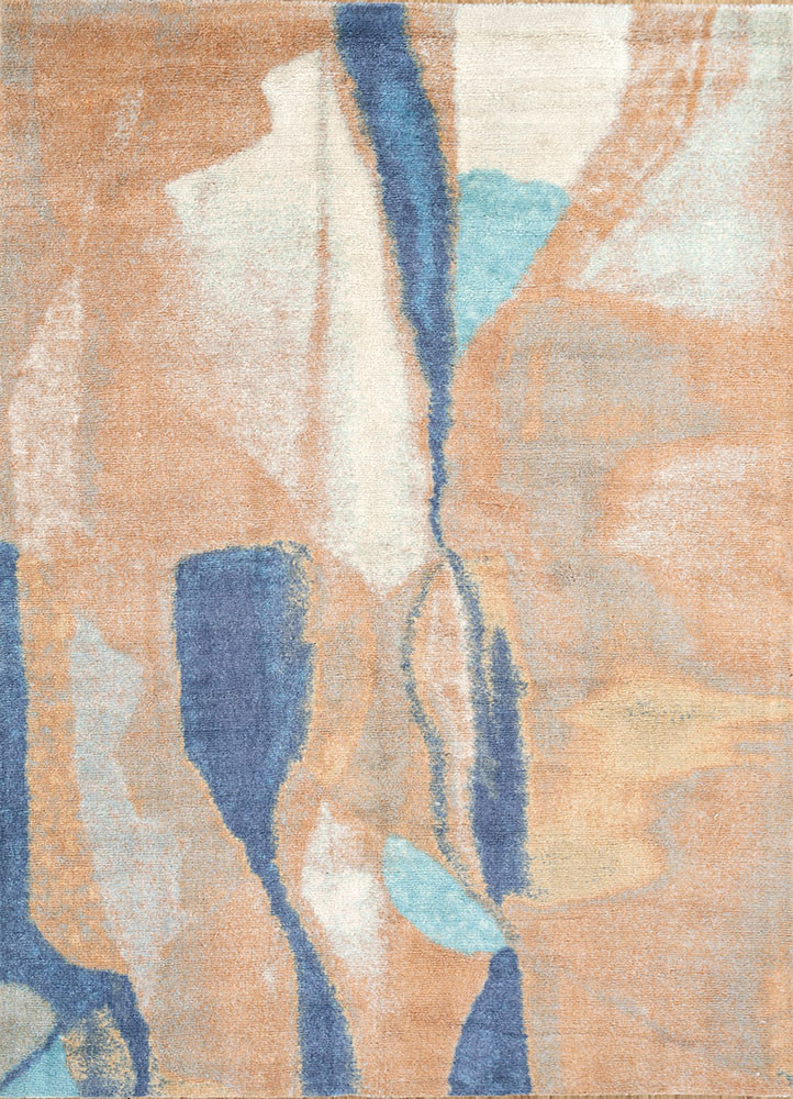 tesoro beige and brown wool hand loom Rug - HeadShot