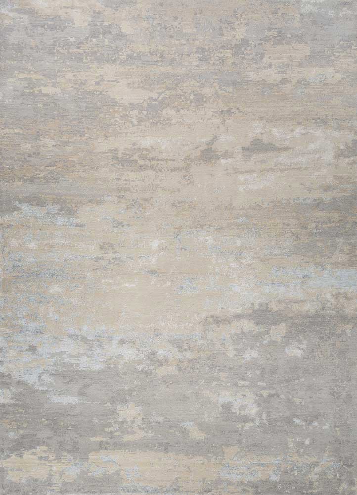 aprezo blue wool and bamboo silk hand knotted Rug - HeadShot