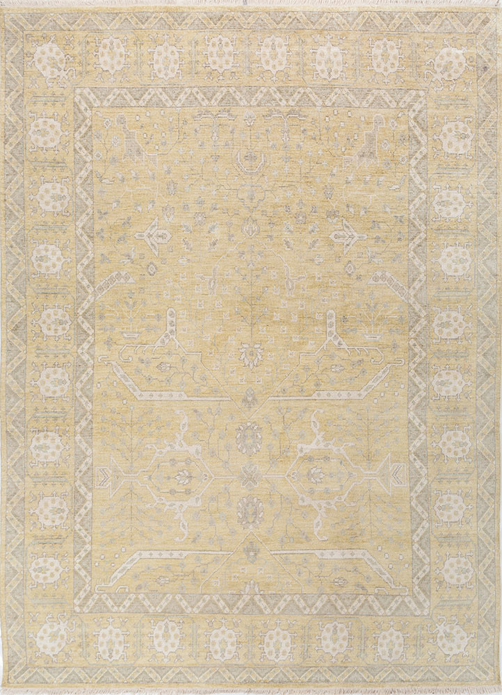gulmarg gold silk hand knotted Rug - HeadShot