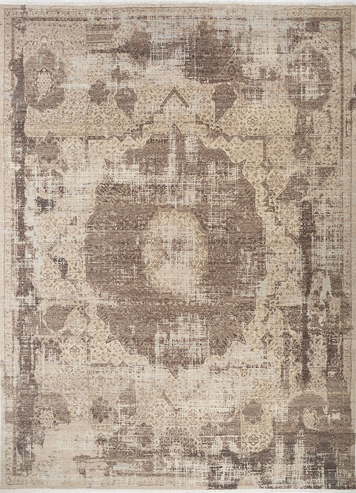 far east beige and brown wool hand knotted Rug - HeadShot far east beige and brown wool hand knotted Rug - HeadShot