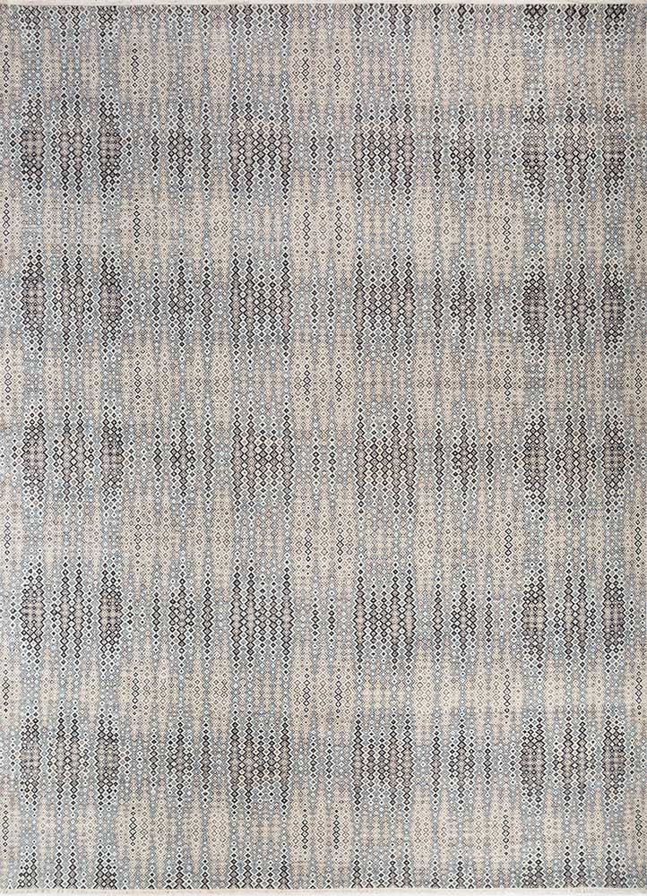  blue wool hand knotted Rug