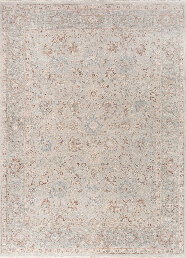 erbe blue wool hand knotted Rug - HeadShot erbe blue wool hand knotted Rug - HeadShot