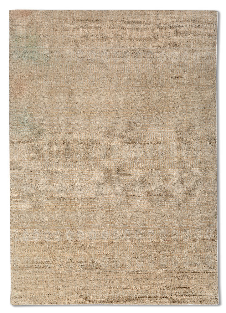 thyme beige and brown wool hand knotted Rug - HeadShot thyme beige and brown wool hand knotted Rug - HeadShot
