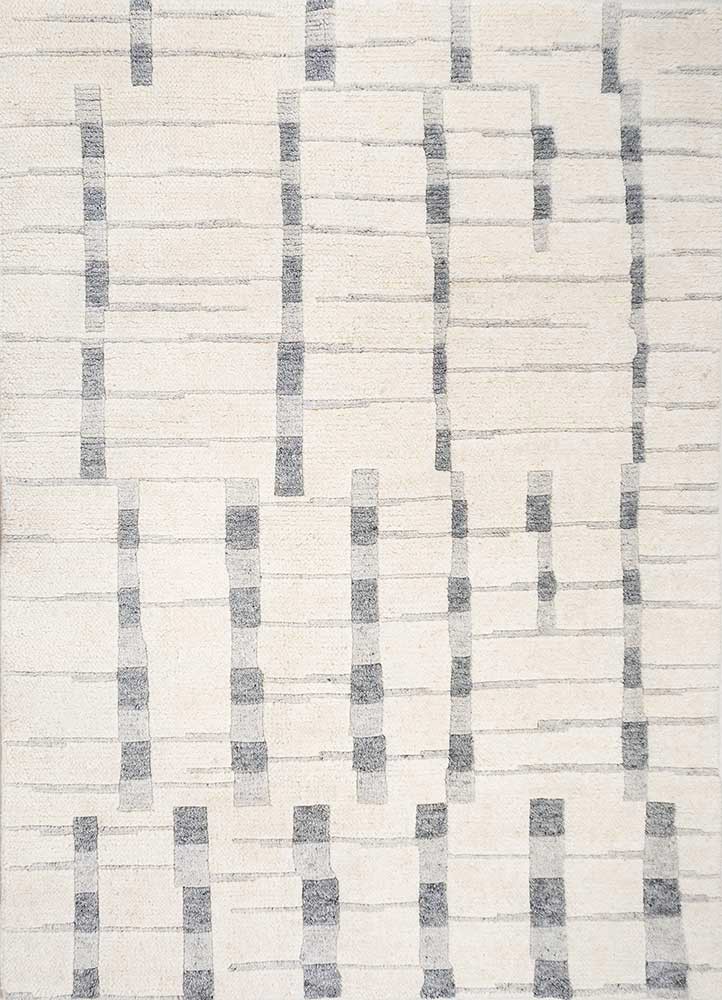 zuri grey and black wool hand knotted Rug - HeadShot