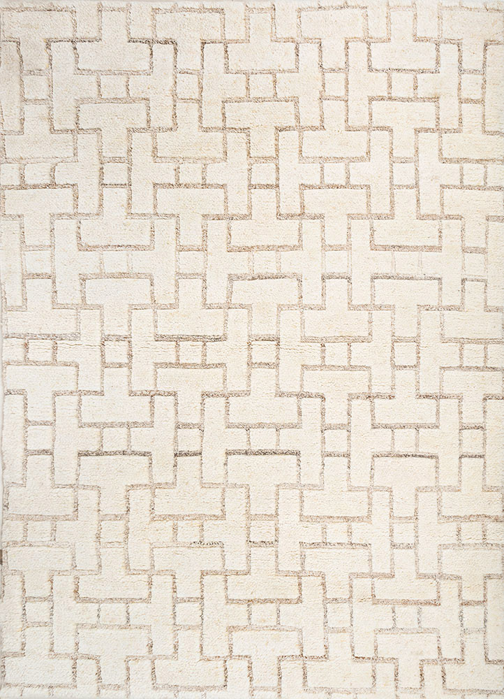 manifest ivory wool hand knotted Rug - HeadShot