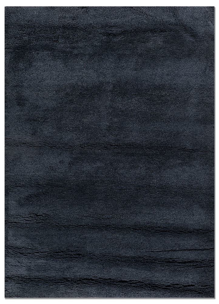  blue wool and silk hand knotted Rug