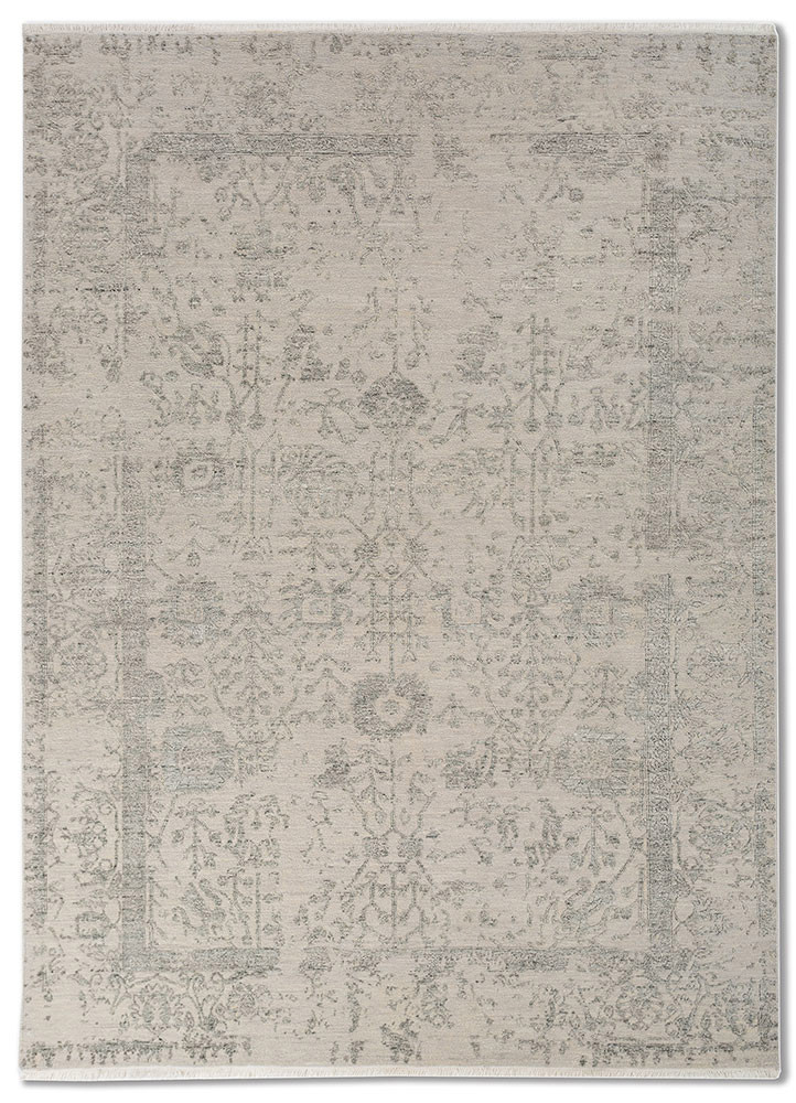 far east grey and black wool and viscose hand knotted Rug - HeadShot far east grey and black wool and viscose hand knotted Rug - HeadShot