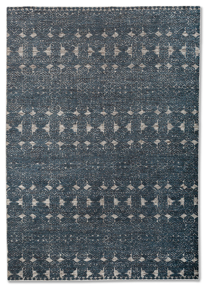 manifest blue wool and viscose hand knotted Rug - HeadShot manifest blue wool and viscose hand knotted Rug - HeadShot