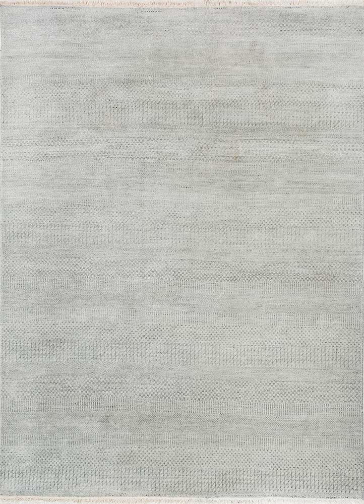 kairos grey and black wool and viscose hand knotted Rug - HeadShot