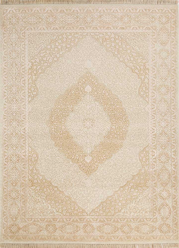 Aurora Ivory Hand Knotted Wool and Viscose RugsSkwv58Jaipur Rugs USA