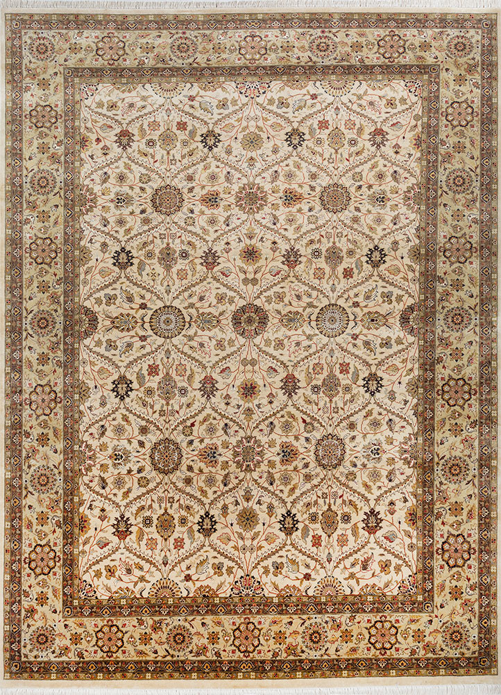 aurora gold wool and viscose hand knotted Rug - HeadShot aurora gold wool and viscose hand knotted Rug - HeadShot