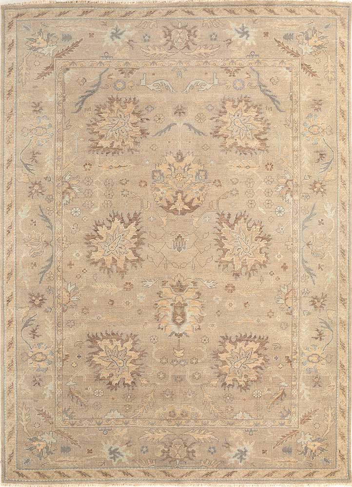 cyanna green wool and viscose hand knotted Rug - HeadShot