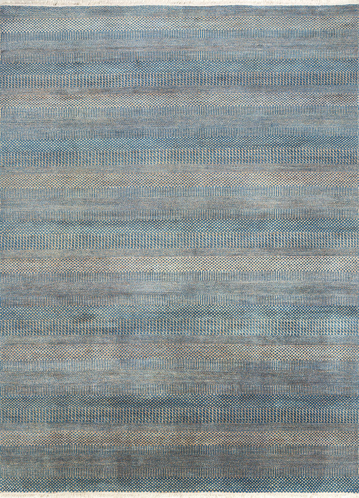 kairos blue wool and viscose hand knotted Rug - HeadShot kairos blue wool and viscose hand knotted Rug - HeadShot