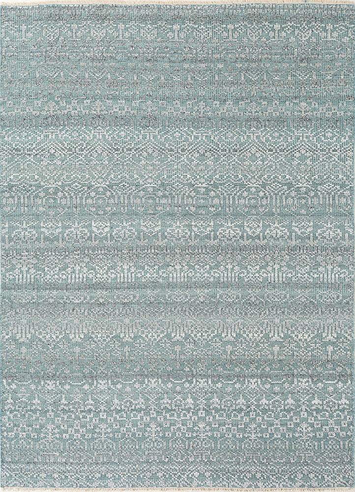 viscaya blue wool and viscose hand knotted Rug - HeadShot viscaya blue wool and viscose hand knotted Rug - HeadShot