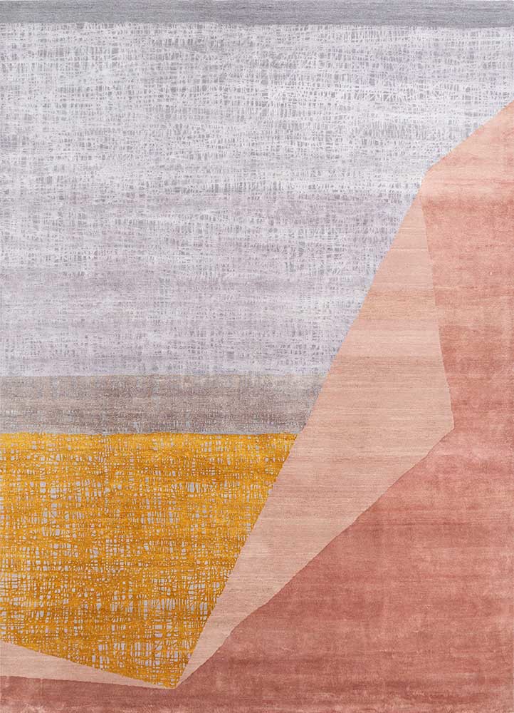 multi multi wool and silk hand knotted Rug
