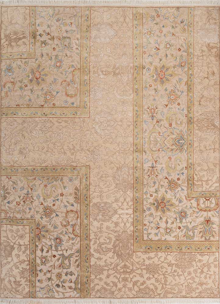 far east red and orange wool and silk hand knotted Rug - HeadShot far east red and orange wool and silk hand knotted Rug - HeadShot