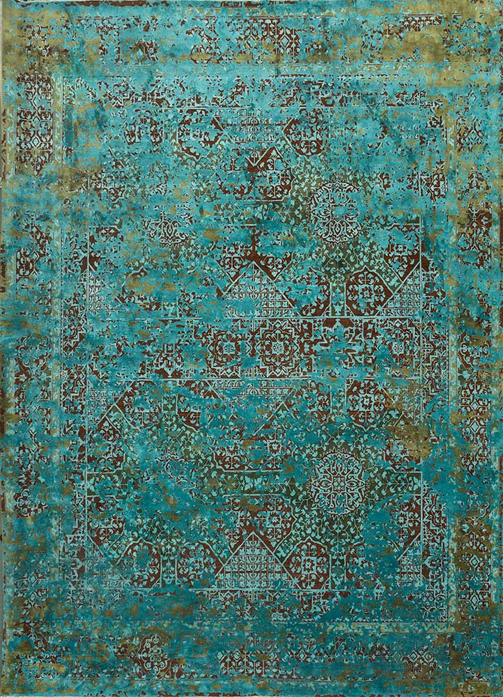 far east red and orange wool and silk hand knotted Rug - HeadShot