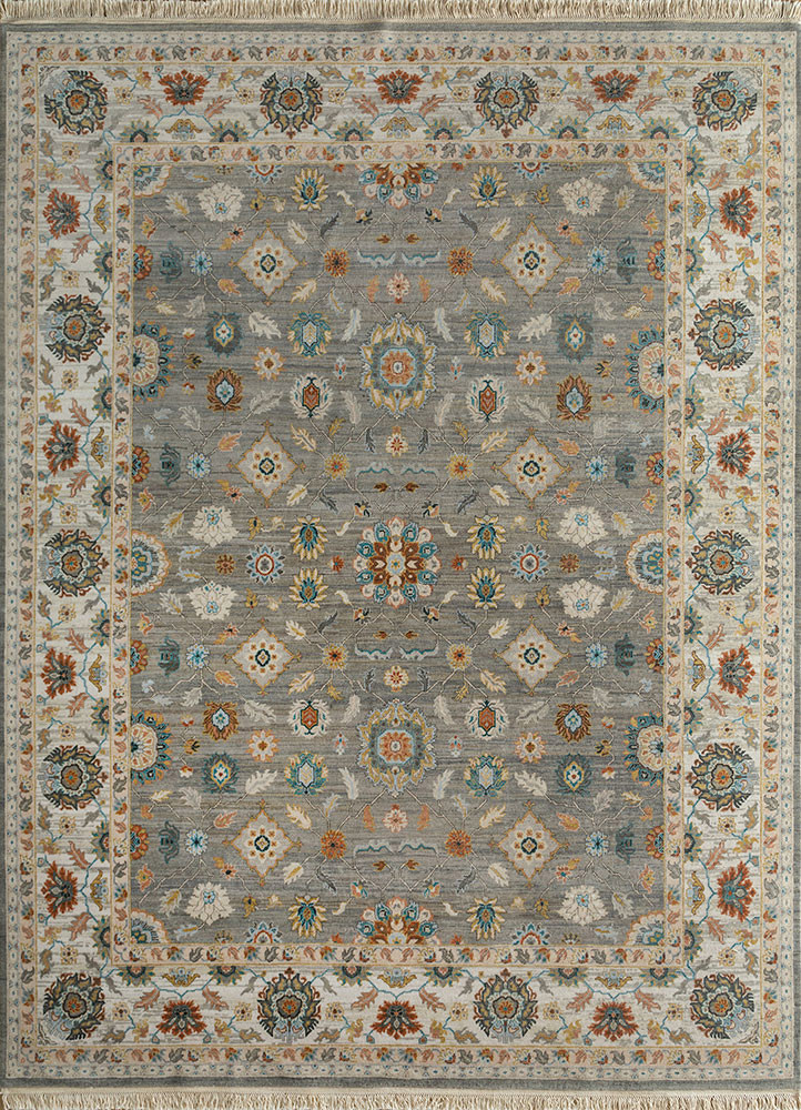 gulnar grey and black wool hand knotted Rug - HeadShot gulnar grey and black wool hand knotted Rug - HeadShot