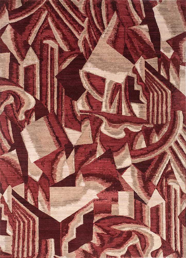 reverie japonaise red and orange wool hand knotted Rug - HeadShot reverie japonaise red and orange wool hand knotted Rug - HeadShot