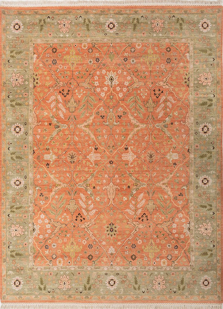 cyanna red and orange wool hand knotted Rug - HeadShot cyanna red and orange wool hand knotted Rug - HeadShot
