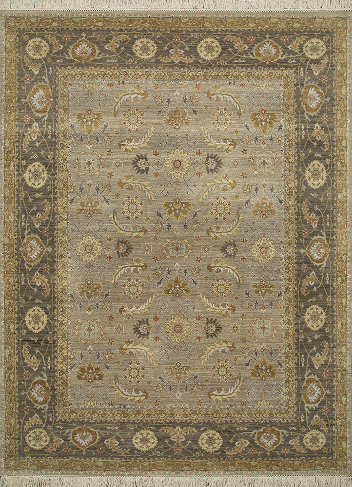 spr-45 lead gray/gray brown grey and black wool hand knotted Rug