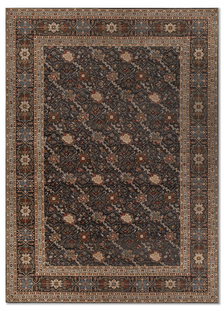 cyanna grey and black wool hand knotted Rug - HeadShot cyanna grey and black wool hand knotted Rug - HeadShot