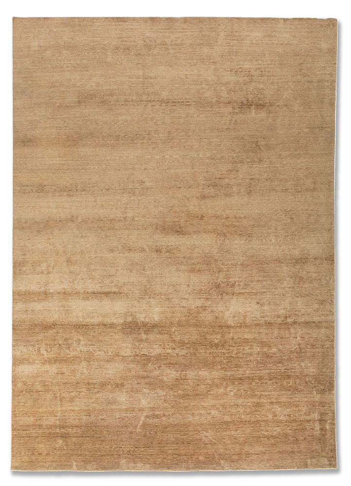pansy beige and brown wool hand knotted Rug - HeadShot
