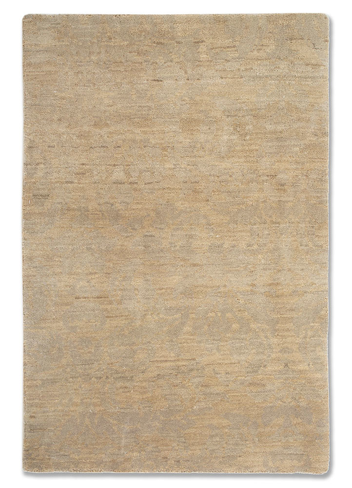 pansy ivory wool hand knotted Rug - HeadShot