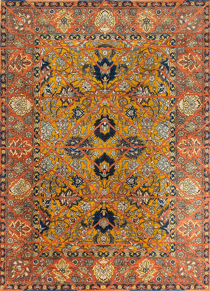 far east gold wool hand knotted Rug - HeadShot far east gold wool hand knotted Rug - HeadShot