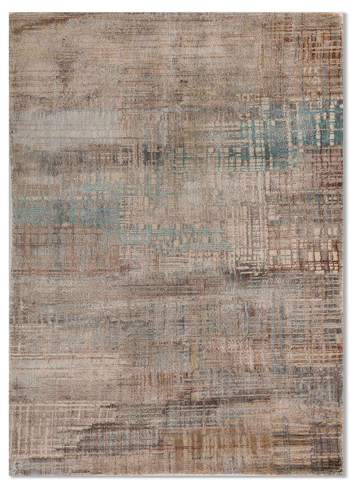 ivory ivory wool and bamboo silk hand knotted Rug