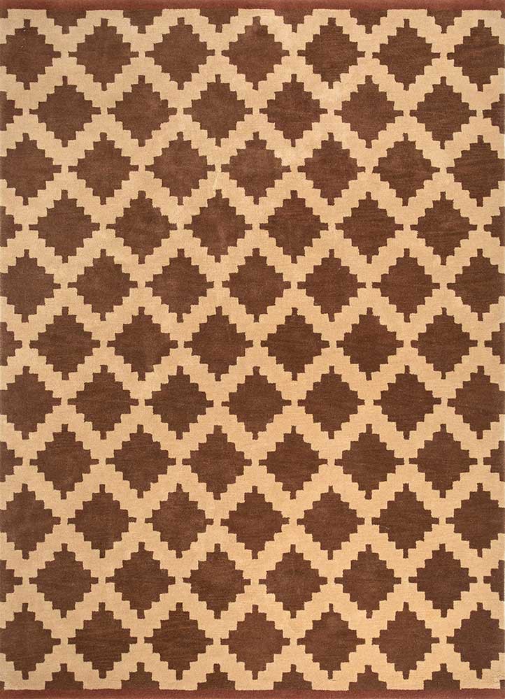 contour beige and brown wool hand tufted Rug - HeadShot