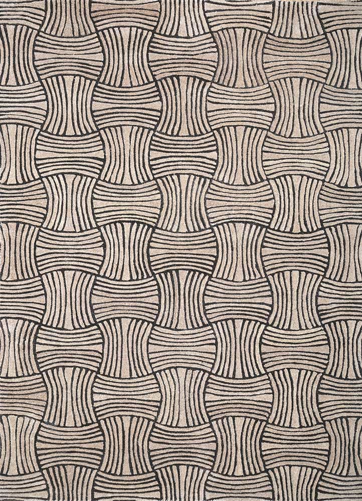 pathways beige and brown wool hand tufted Rug - HeadShot