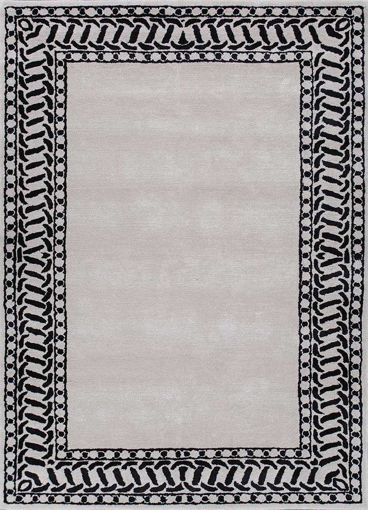 linear ivory wool and viscose hand tufted Rug - HeadShot linear ivory wool and viscose hand tufted Rug - HeadShot