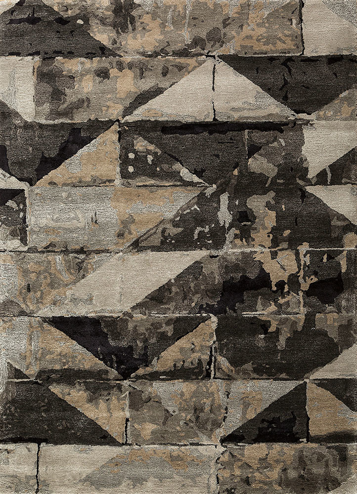 genesis grey and black wool and viscose hand tufted Rug - HeadShot genesis grey and black wool and viscose hand tufted Rug - HeadShot