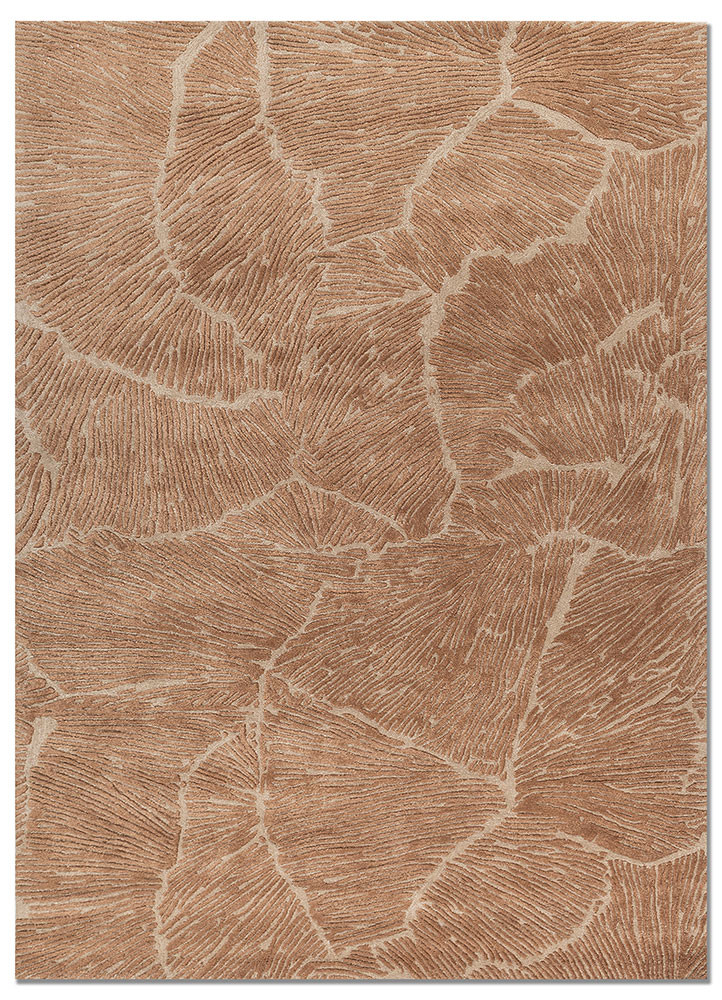 aprezo beige and brown wool and viscose hand tufted Rug - HeadShot aprezo beige and brown wool and viscose hand tufted Rug - HeadShot