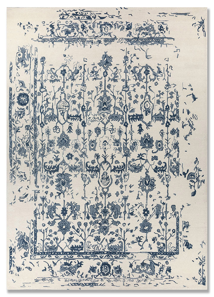 imara ivory wool and viscose hand tufted Rug - HeadShot