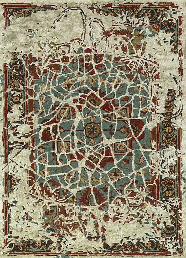 Mythos Blue Hand Tufted Wool and Viscose RugsTaq634Jaipur Rugs Singapore