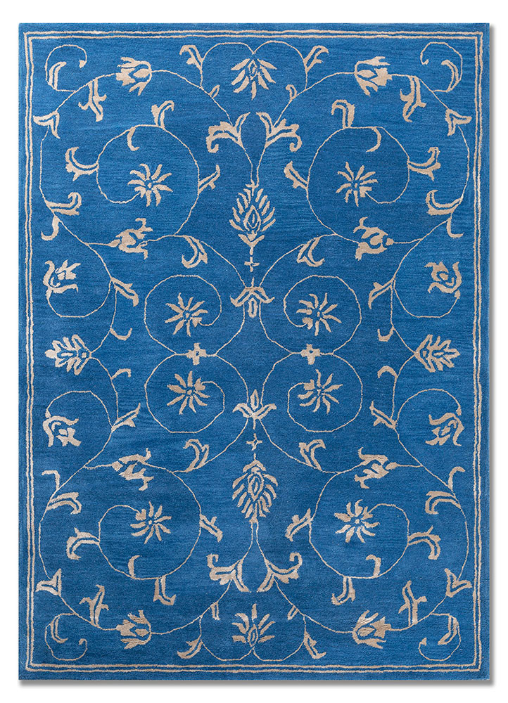 imara blue wool and viscose hand tufted Rug - HeadShot imara blue wool and viscose hand tufted Rug - HeadShot