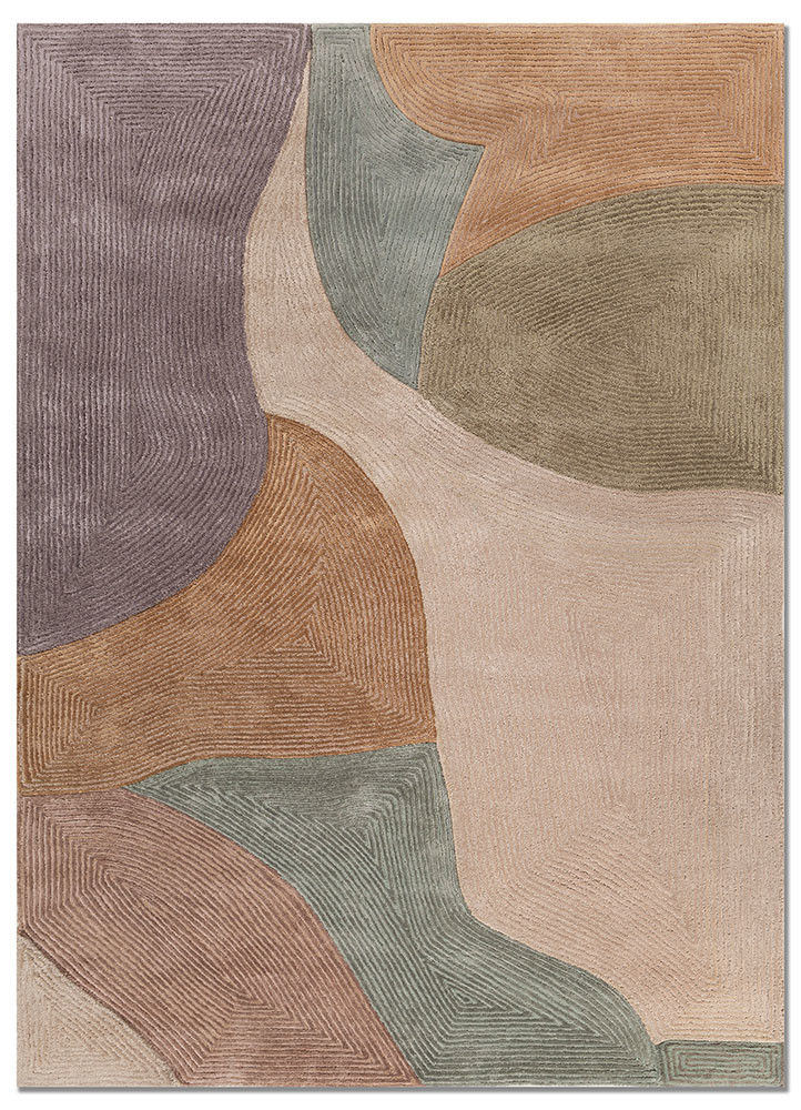 joy red and orange wool and viscose hand tufted Rug - HeadShot